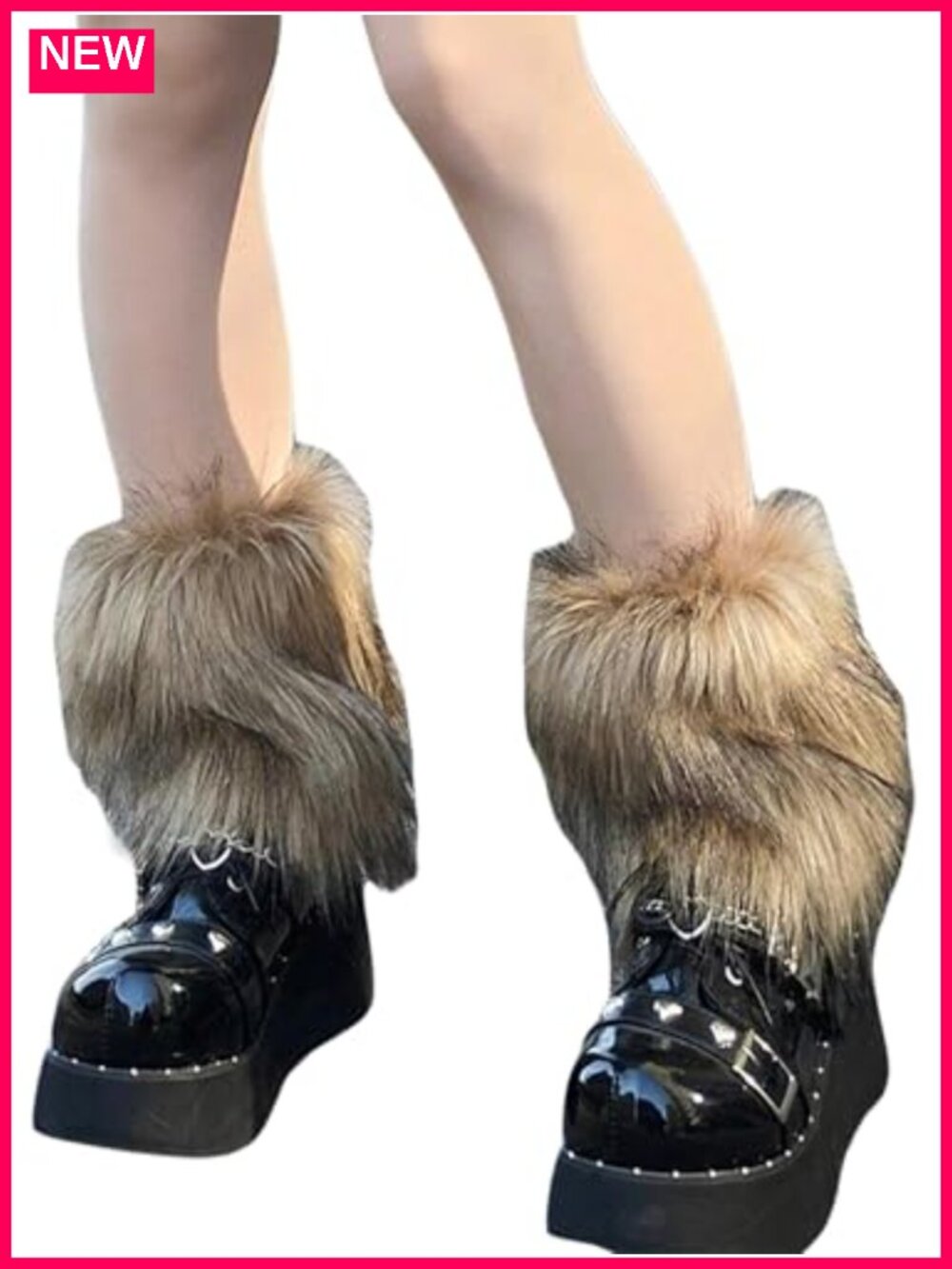Faux Fur Leg Warmers Fuzzy Ankle Cuff Covers Winter Boot Cuffs